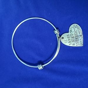 Silver tone adjustable Teacher bracelet
